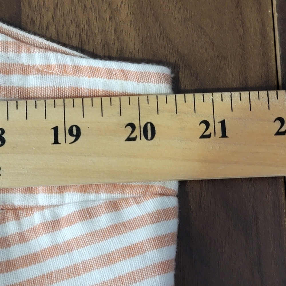 American Eagle Peplum Tank Womens XXL Peach Striped Cotton Linen Blend - Picture 6 of 12